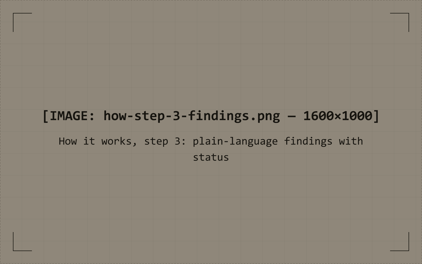Findings with OK, warning and critical status